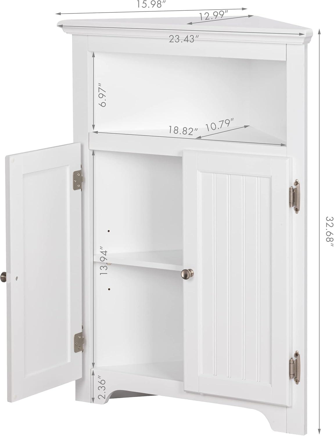 imageUTEX Bathroom Corner Storage Cabinet Small Floor Corner Cabinet with Doors and Adjustable Shelves Freestanding Narrow Storage Organizer for Bathroom Kitchen Living Room WhiteWhite