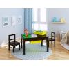 imageLarge 2 in 1 Kid Activity Table with Storage Play Table for Kids BoysGirlsWhite 322quotW x 222quotL x 20quotH Ages 3Espresso