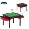 imageUTEX 2 in 1 Kids Construction Play Table with Storage Drawers and Built in Plate WhiteEspresso