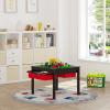 imageUTEX 2 in 1 Kids Construction Play Table with Storage Drawers and Built in Plate WhiteEspresso