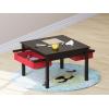 imageUTEX 2 in 1 Kids Construction Play Table with Storage Drawers and Built in Plate WhiteEspresso