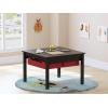 imageUTEX 2 in 1 Kids Construction Play Table with Storage Drawers and Built in Plate WhiteEspresso