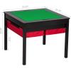 imageUTEX 2 in 1 Kids Construction Play Table with Storage Drawers and Built in Plate WhiteEspresso