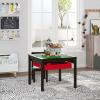 imageUTEX 2 in 1 Kids Construction Play Table with Storage Drawers and Built in Plate WhiteEspresso