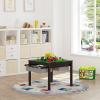 imageUTEX 2 in 1 Kids Construction Play Table with Storage Drawers and Built in Plate WhiteEspresso With Grey Drwaer