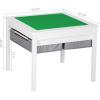 imageUTEX 2 in 1 Kids Construction Play Table with Storage Drawers and Built in Plate WhiteWhite