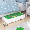 imageUTEX 3 in 1 Construction Play Table Compatible with Lego Rolling Kids Activity Train Table with Storage and Wheels Reversible Top Store Under Beds or Sofas