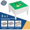 imageUTEX 3 in 1 Kids Activity Table with Storage Kids Construction Play Table Compatible with Lego and Duplo Bricks Chess Table for Building Block Drawing Crafts