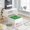 imageUTEX 3 in 1 Kids Activity Table with Storage Kids Construction Play Table Compatible with Lego and Duplo Bricks Chess Table for Building Block Drawing Crafts
