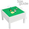 imageUTEX 3 in 1 Kids Activity Table with Storage Kids Construction Play Table Compatible with Lego and Duplo Bricks Chess Table for Building Block Drawing Crafts