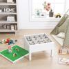 imageUTEX 3 in 1 Kids Activity Table with Storage Kids Construction Play Table Compatible with Lego and Duplo Bricks Chess Table for Building Block Drawing Crafts
