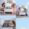 imageUTEX 3 in 1 Kids Activity Table with Storage Kids Construction Play Table Compatible with Lego and Duplo Bricks Chess Table for Building Block Drawing Crafts