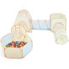 imageUTEX 3 in 1 Pop Up Play Tent with Tunnel Ball Pit for Kids Boys Girls Babies and Toddlers IndoorOutdoor PlayhouseOrangeYellow  6 in 1
