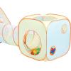imageUTEX 3 in 1 Pop Up Play Tent with Tunnel Ball Pit for Kids Boys Girls Babies and Toddlers IndoorOutdoor PlayhouseOrangeYellow  Square Tent