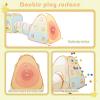 imageUTEX 3 in 1 Pop Up Play Tent with Tunnel Ball Pit for Kids Boys Girls Babies and Toddlers IndoorOutdoor PlayhouseOrangeYellow  Square Tent