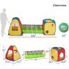 imageUTEX 3 in 1 Pop Up Play Tent with Tunnel Ball Pit for Kids Boys Girls Babies and Toddlers IndoorOutdoor PlayhouseRedYellow  Square Tent