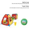 imageUTEX 3 in 1 Pop Up Play Tent with Tunnel Ball Pit for Kids Boys Girls Babies and Toddlers IndoorOutdoor PlayhouseRedYellow  Square Tent