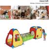 imageUTEX 3 in 1 Pop Up Play Tent with Tunnel Ball Pit for Kids Boys Girls Babies and Toddlers IndoorOutdoor PlayhouseRedYellow  Square Tent