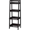imageUTEX 4Tier Ladder Shelf Bathroom Shelf Freestanding 4Shelf Spacesaver Open Wood Shelving Unit Ladder Shelf WhiteEspresso