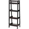 imageUTEX 4Tier Ladder Shelf Bathroom Shelf Freestanding 4Shelf Spacesaver Open Wood Shelving Unit Ladder Shelf WhiteEspresso
