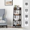 imageUTEX 4Tier Ladder Shelf Bathroom Shelf Freestanding 4Shelf Spacesaver Open Wood Shelving Unit Ladder Shelf WhiteEspresso