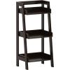 imageUTEX 4Tier Ladder Shelf Bathroom Shelf Freestanding 4Shelf Spacesaver Open Wood Shelving Unit Ladder Shelf WhiteEspresso