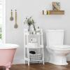 imageUTEX 4Tier Ladder Shelf Bathroom Shelf Freestanding 4Shelf Spacesaver Open Wood Shelving Unit Ladder Shelf WhiteWhite