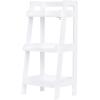 imageUTEX 4Tier Ladder Shelf Bathroom Shelf Freestanding 4Shelf Spacesaver Open Wood Shelving Unit Ladder Shelf WhiteWhite