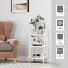 imageUTEX 4Tier Ladder Shelf Bathroom Shelf Freestanding 4Shelf Spacesaver Open Wood Shelving Unit Ladder Shelf WhiteWhite