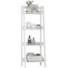 imageUTEX 4Tier Ladder Shelf Bathroom Shelf Freestanding 4Shelf Spacesaver Open Wood Shelving Unit Ladder Shelf WhiteWhite