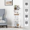 imageUTEX 4Tier Ladder Shelf Bathroom Shelf Freestanding 4Shelf Spacesaver Open Wood Shelving Unit Ladder Shelf WhiteWhite