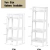 imageUTEX 4Tier Ladder Shelf Bathroom Shelf Freestanding 4Shelf Spacesaver Open Wood Shelving Unit Ladder Shelf WhiteWhite