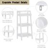 imageUTEX 4Tier Ladder Shelf Bathroom Shelf Freestanding 4Shelf Spacesaver Open Wood Shelving Unit Ladder Shelf WhiteWhite