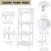 imageUTEX 4Tier Ladder Shelf Bathroom Shelf Freestanding 4Shelf Spacesaver Open Wood Shelving Unit Ladder Shelf WhiteWhite