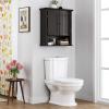 imageUTEX Bathroom Cabinet Wall Mounted Wood Hanging Cabinet Wall Cabinets with Doors and Shelves Over The Toilet EspressoEspresso