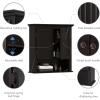 imageUTEX Bathroom Cabinet Wall Mounted Wood Hanging Cabinet Wall Cabinets with Doors and Shelves Over The Toilet EspressoEspresso