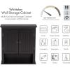 imageUTEX Bathroom Cabinet Wall Mounted Wood Hanging Cabinet Wall Cabinets with Doors and Shelves Over The Toilet EspressoEspresso