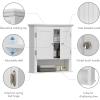 imageUTEX Bathroom Cabinet Wall Mounted Wood Hanging Cabinet Wall Cabinets with Doors and Shelves Over The Toilet EspressoWhite