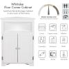 imageUTEX Bathroom Corner Storage Cabinet Small Floor Corner Cabinet with Doors and Adjustable Shelves Freestanding Narrow Storage Organizer for Bathroom Kitchen Living Room WhiteWhite