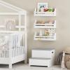 imageUTEX Floating Nursery Book Shelves Set of 3 Baby Hanging Bookshelves for Wall Decor and Storage Wall Mounted Book Shelf for Kids Room Nursery Playroom Bedroom 163 Inch White SS24UTXK065W163W x 5D x 59H