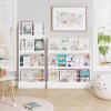 imageUTEX Kids Bookshelf 3 Tiers Book Shelf and Storage for Kids Rooms Kids Bookcase Rack Wall for BedroomStudy Living RoomWhiteWhite