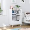 imageUTEX Kids Bookshelf Children Bookcases with Storage and Drawer Wood Kids Toy Storage Organizer for Playroom Nursery School White