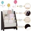 imageUTEX Kids Bookshelf Storage Book Shelf for Kids Rooms 4 Tier Sling Toddler Bookshelf Magazine Book Rack Children Book Organizer WhiteEspresso