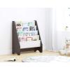 imageUTEX Kids Bookshelf Storage Book Shelf for Kids Rooms 4 Tier Sling Toddler Bookshelf Magazine Book Rack Children Book Organizer WhiteEspresso