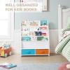 imageUTEX Kids Bookshelf Storage Book Shelf for Kids Rooms 4 Tier Sling Toddler Bookshelf Magazine Book Rack Children Book Organizer WhiteMulti Color