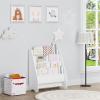 imageUTEX Kids Bookshelf Storage Book Shelf for Kids Rooms 4 Tier Sling Toddler Bookshelf Magazine Book Rack Children Book Organizer WhiteWhite