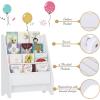 imageUTEX Kids Bookshelf Storage Book Shelf for Kids Rooms 4 Tier Sling Toddler Bookshelf Magazine Book Rack Children Book Organizer WhiteWhite
