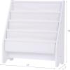 imageUTEX Kids Bookshelf Storage Book Shelf for Kids Rooms 4 Tier Sling Toddler Bookshelf Magazine Book Rack Children Book Organizer WhiteWhite