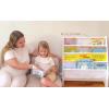 imageUTEX Kids Bookshelf Storage Book Shelf for Kids Rooms 4 Tier Sling Toddler Bookshelf Magazine Book Rack Children Book Organizer WhiteWhite
