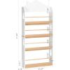 imageUTEX Kids Bookshelf Wall Mounted 4Tier Book Shelf Organizer Tall Wooden Childrens Bookcase Storage Book Rack for Kids Room Nursery Bedroom Living Room White